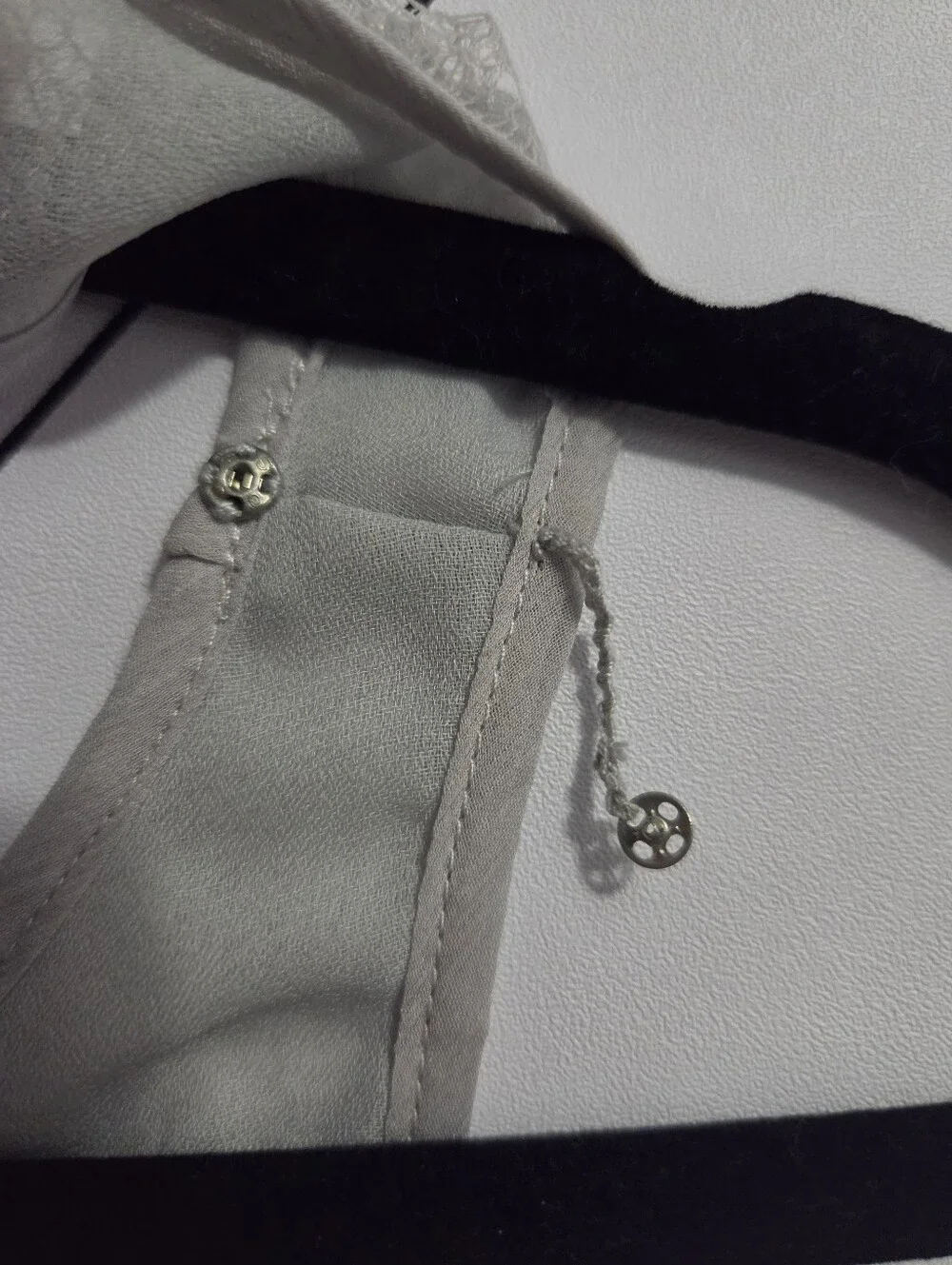 J.Crew Mixed Media Lace & Silk Tank Top Light Grey, Size 10